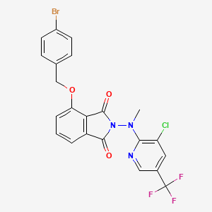 molecular formula C22H14BrClF3N3O3 B2811550 4-[(4-bromobenzyl)oxy]-2-[[3-chloro-5-(trifluoromethyl)-2-pyridinyl](methyl)amino]-1H-isoindole-1,3(2H)-dione CAS No. 338412-90-1