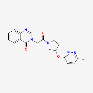 molecular formula C19H19N5O3 B2811558 3-(2-(3-((6-甲基吡啶并[3,2-d]嘧啶-3(4H)-基氧基)吡咯烷-1-基)-2-氧代乙基)喹唑啉-4(3H)-酮 CAS No. 2034481-81-5