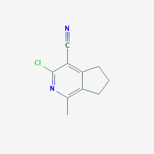 molecular formula C10H9ClN2 B2811560 3-chloro-1-methyl-5H,6H,7H-cyclopenta[c]pyridine-4-carbonitrile CAS No. 1122022-83-6