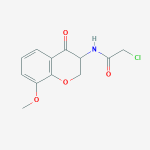 molecular formula C12H12ClNO4 B2811566 2-Chloro-N-(8-methoxy-4-oxo-2,3-dihydrochromen-3-yl)acetamide CAS No. 116004-87-6
