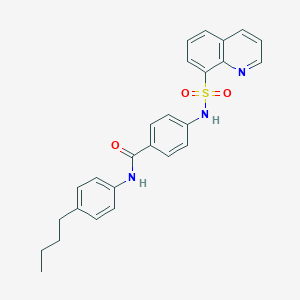 molecular formula C26H25N3O3S B281157 N-(4-butylphenyl)-4-[(8-quinolinylsulfonyl)amino]benzamide 