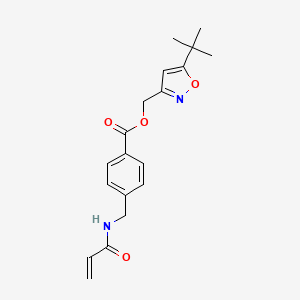 molecular formula C19H22N2O4 B2811570 (5-Tert-butyl-1,2-oxazol-3-yl)methyl 4-[(prop-2-enoylamino)methyl]benzoate CAS No. 2361759-03-5