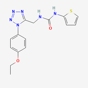molecular formula C15H16N6O2S B2811571 1-((1-(4-ethoxyphenyl)-1H-tetrazol-5-yl)methyl)-3-(thiophen-2-yl)urea CAS No. 950473-08-2