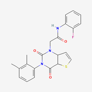 molecular formula C22H18FN3O3S B2811581 2-[3-(2,3-dimethylphenyl)-2,4-dioxo-1H,2H,3H,4H-thieno[3,2-d]pyrimidin-1-yl]-N-(2-fluorophenyl)acetamide CAS No. 1291868-06-8