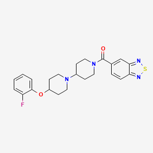 molecular formula C23H25FN4O2S B2811582 Benzo[c][1,2,5]thiadiazol-5-yl(4-(2-fluorophenoxy)-[1,4'-bipiperidin]-1'-yl)methanone CAS No. 1705236-57-2