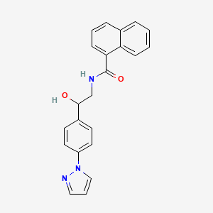 molecular formula C22H19N3O2 B2811584 N-[2-Hydroxy-2-(4-pyrazol-1-ylphenyl)ethyl]naphthalene-1-carboxamide CAS No. 2415571-65-0