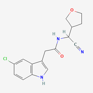 molecular formula C16H16ClN3O2 B2811592 2-(5-chloro-1H-indol-3-yl)-N-[cyano(oxolan-3-yl)methyl]acetamide CAS No. 1444303-77-8