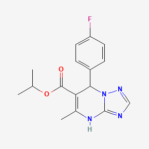 molecular formula C16H17FN4O2 B2811593 异丙酸-7-(4-氟苯基)-5-甲基-4,7-二氢[1,2,4]三唑并[1,5-a]嘧啶-6-羧酸酯 CAS No. 496040-03-0