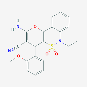 2-Amino-6-ethyl-4-(2-methoxyphenyl)-4,6-dihydropyrano[3,2-c][2,1]benzothiazine-3-carbonitrile 5,5-dioxide