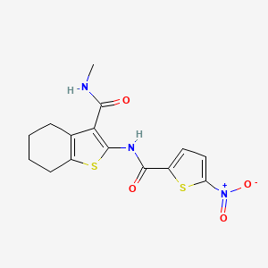 molecular formula C15H15N3O4S2 B2811619 N-甲基-2-(5-硝基噻吩-2-羧酰胺)-4,5,6,7-四氢苯并[b]噻嗪-3-羧酰胺 CAS No. 892978-17-5