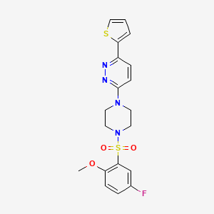 molecular formula C19H19FN4O3S2 B2811622 3-(4-((5-氟-2-甲氧基苯基)磺酰基)哌嗪-1-基)-6-(噻吩-2-基)吡啶并[3,4-d]嘧啶 CAS No. 946305-32-4