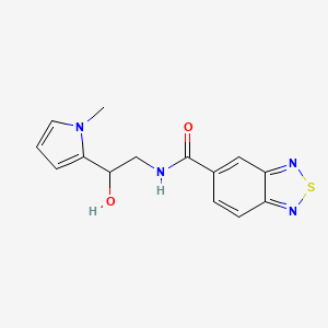 molecular formula C14H14N4O2S B2811624 N-(2-hydroxy-2-(1-methyl-1H-pyrrol-2-yl)ethyl)benzo[c][1,2,5]thiadiazole-5-carboxamide CAS No. 1396794-46-9