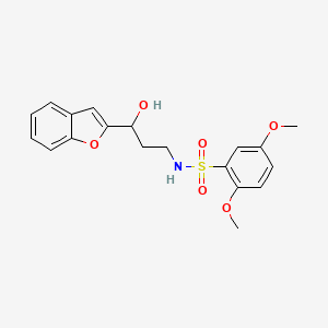 molecular formula C19H21NO6S B2811628 N-(3-(benzofuran-2-yl)-3-hydroxypropyl)-2,5-dimethoxybenzenesulfonamide CAS No. 1448045-02-0