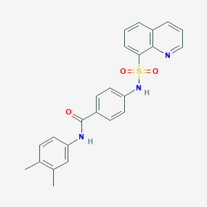 molecular formula C24H21N3O3S B281163 N-(3,4-dimethylphenyl)-4-[(8-quinolinylsulfonyl)amino]benzamide 
