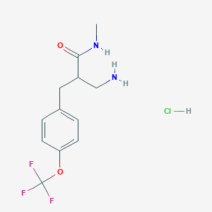molecular formula C12H16ClF3N2O2 B2811631 3-amino-N-methyl-2-{[4-(trifluoromethoxy)phenyl]methyl}propanamide hydrochloride CAS No. 1909319-24-9