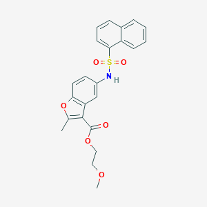 molecular formula C23H21NO6S B281164 2-Methoxyethyl 2-methyl-5-[(1-naphthylsulfonyl)amino]-1-benzofuran-3-carboxylate 