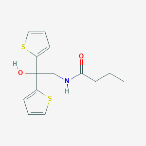 molecular formula C14H17NO2S2 B2811647 N-[2-羟基-2,2-双(噻吩-2-基)乙基]丁酰胺 CAS No. 2097909-40-3