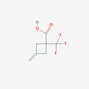 molecular formula C7H7F3O2 B2811650 3-Methylidene-1-(trifluoromethyl)cyclobutane-1-carboxylic acid CAS No. 2057424-43-6