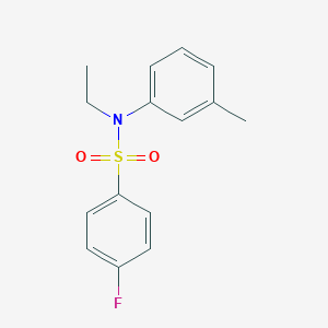 molecular formula C15H16FNO2S B281166 N-ethyl-4-fluoro-N-(3-methylphenyl)benzenesulfonamide 
