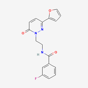 molecular formula C17H14FN3O3 B2811662 3-fluoro-N-(2-(3-(furan-2-yl)-6-oxopyridazin-1(6H)-yl)ethyl)benzamide CAS No. 946314-27-8