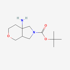 molecular formula C12H22N2O3 B2811668 Tert-butyl 7a-amino-1,3,3a,4,6,7-hexahydropyrano[3,4-c]pyrrole-2-carboxylate CAS No. 1823268-80-9