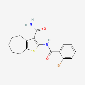 molecular formula C17H17BrN2O2S B2811672 2-(2-bromobenzamido)-5,6,7,8-tetrahydro-4H-cyclohepta[b]thiophene-3-carboxamide CAS No. 477493-93-9