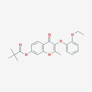 3-(2-ethoxyphenoxy)-2-methyl-4-oxo-4H-chromen-7-yl 2,2-dimethylpropanoate