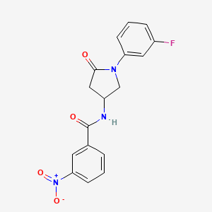 N-[1-(3-fluorophenyl)-5-oxopyrrolidin-3-yl]-3-nitrobenzamide