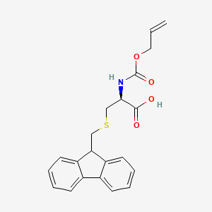 molecular formula C21H21NO4S B2811688 (R)-3-(((9H-Fluoren-9-yl)methyl)thio)-2-(((allyloxy)carbonyl)amino)propanoic acid CAS No. 182201-77-0