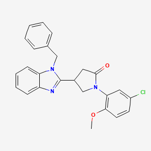 molecular formula C25H22ClN3O2 B2811700 4-(1-苄基-1H-苯并咪唑-2-基)-1-(5-氯-2-甲氧基苯基)吡咯啉-2-酮 CAS No. 847397-53-9