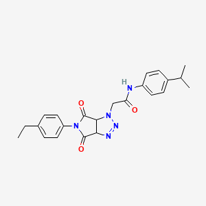 molecular formula C23H25N5O3 B2811708 2-(5-(4-ethylphenyl)-4,6-dioxo-4,5,6,6a-tetrahydropyrrolo[3,4-d][1,2,3]triazol-1(3aH)-yl)-N-(4-isopropylphenyl)acetamide CAS No. 1008233-62-2