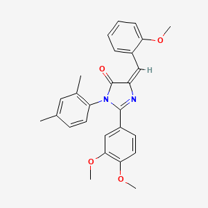 molecular formula C27H26N2O4 B2811709 (E)-2-(3,4-dimethoxyphenyl)-1-(2,4-dimethylphenyl)-4-(2-methoxybenzylidene)-1H-imidazol-5(4H)-one CAS No. 292057-50-2