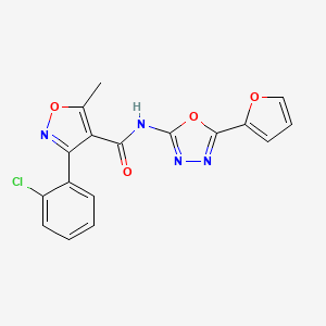 molecular formula C17H11ClN4O4 B2811746 3-(2-chlorophenyl)-N-(5-(furan-2-yl)-1,3,4-oxadiazol-2-yl)-5-methylisoxazole-4-carboxamide CAS No. 1105234-28-3