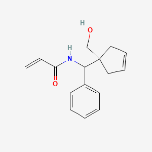 molecular formula C16H19NO2 B2811759 N-[[1-(Hydroxymethyl)cyclopent-3-en-1-yl]-phenylmethyl]prop-2-enamide CAS No. 2305567-99-9