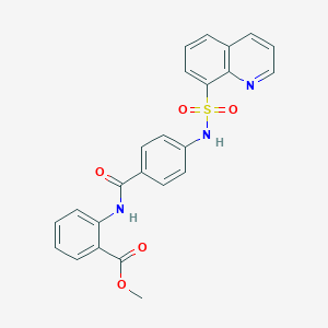 molecular formula C24H19N3O5S B281176 Methyl 2-({4-[(8-quinolinylsulfonyl)amino]benzoyl}amino)benzoate 