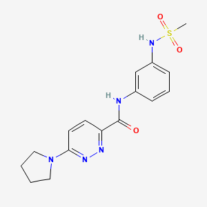 molecular formula C16H19N5O3S B2811762 N-(3-methanesulfonamidophenyl)-6-(pyrrolidin-1-yl)pyridazine-3-carboxamide CAS No. 1421585-58-1
