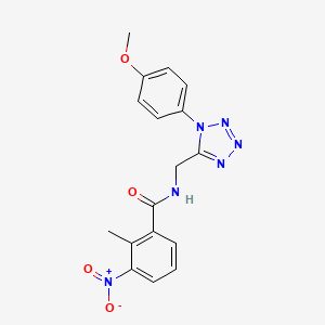 molecular formula C17H16N6O4 B2811766 N-((1-(4-methoxyphenyl)-1H-tetrazol-5-yl)methyl)-2-methyl-3-nitrobenzamide CAS No. 897614-74-3