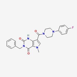molecular formula C25H24FN5O3 B2811767 3-benzyl-7-(4-(4-fluorophenyl)piperazine-1-carbonyl)-5-methyl-1H-pyrrolo[3,2-d]pyrimidine-2,4(3H,5H)-dione CAS No. 921551-24-8