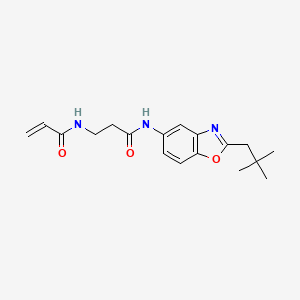 molecular formula C18H23N3O3 B2811768 N-[2-(2,2-Dimethylpropyl)-1,3-benzoxazol-5-yl]-3-(prop-2-enoylamino)propanamide CAS No. 2198465-12-0