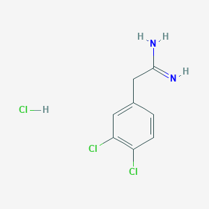 molecular formula C8H9Cl3N2 B2811773 2-(3,4-Dichlorophenyl)ethanimidamide hydrochloride CAS No. 22793-44-8; 55154-91-1