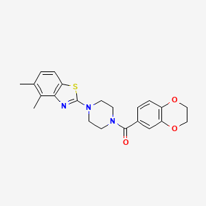 molecular formula C22H23N3O3S B2811782 (2,3-二氢苯并[b][1,4]二噁烷-6-基)(4-(4,5-二甲基苯并[d]噻唑-2-基)哌嗪-1-基)甲酮 CAS No. 886914-32-5
