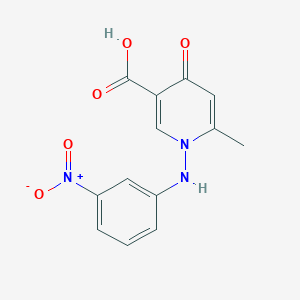 molecular formula C13H11N3O5 B2811787 6-Methyl-1-(3-nitroanilino)-4-oxo-1,4-dihydro-3-pyridinecarboxylic acid CAS No. 477886-67-2