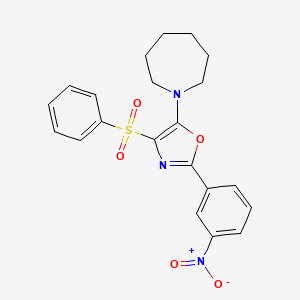 molecular formula C21H21N3O5S B2811788 5-(Azepan-1-yl)-2-(3-nitrophenyl)-4-(phenylsulfonyl)oxazole CAS No. 620559-29-7