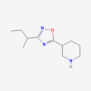 molecular formula C11H19N3O B2811795 3-(sec-Butyl)-5-(piperidin-3-yl)-1,2,4-oxadiazole CAS No. 1245532-42-6
