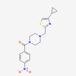 (4-((4-Cyclopropylthiazol-2-yl)methyl)piperazin-1-yl)(4-nitrophenyl)methanone