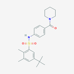 molecular formula C24H32N2O3S B281184 5-tert-butyl-2,3-dimethyl-N-[4-(1-piperidinylcarbonyl)phenyl]benzenesulfonamide 