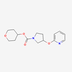 molecular formula C15H20N2O4 B2811847 tetrahydro-2H-pyran-4-yl 3-(pyridin-2-yloxy)pyrrolidine-1-carboxylate CAS No. 1903439-85-9