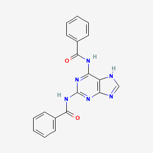 molecular formula C19H14N6O2 B2811854 嘌呤, 2,6-二(苯甲酰基)- CAS No. 51173-57-0