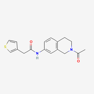 N-(2-acetyl-1,2,3,4-tetrahydroisoquinolin-7-yl)-2-(thiophen-3-yl)acetamide