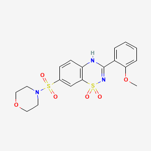 molecular formula C18H19N3O6S2 B2811862 3-(2-methoxyphenyl)-7-(morpholinosulfonyl)-2H-benzo[e][1,2,4]thiadiazine 1,1-dioxide CAS No. 950437-94-2